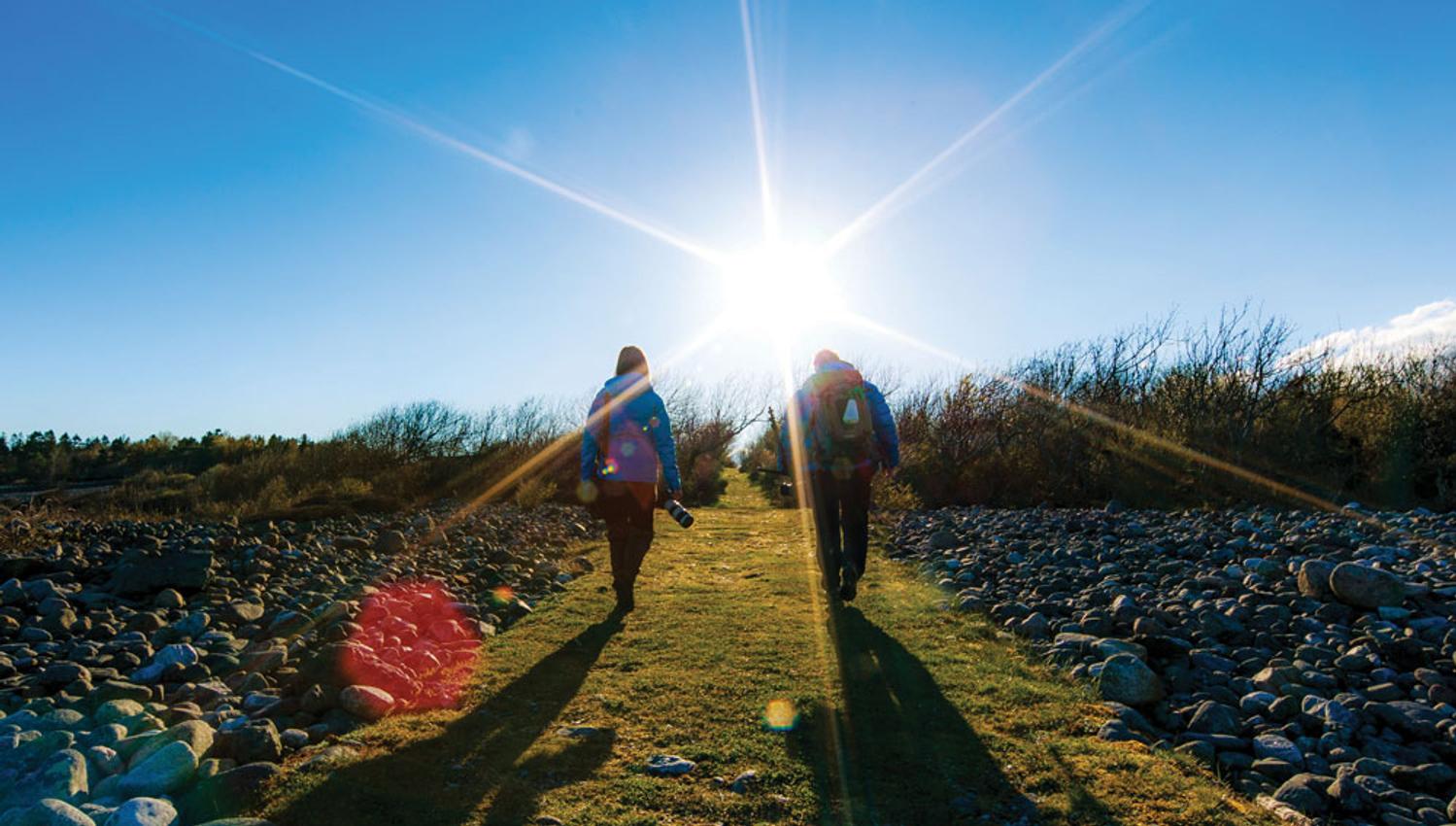 2 on a hike at Jomfruland