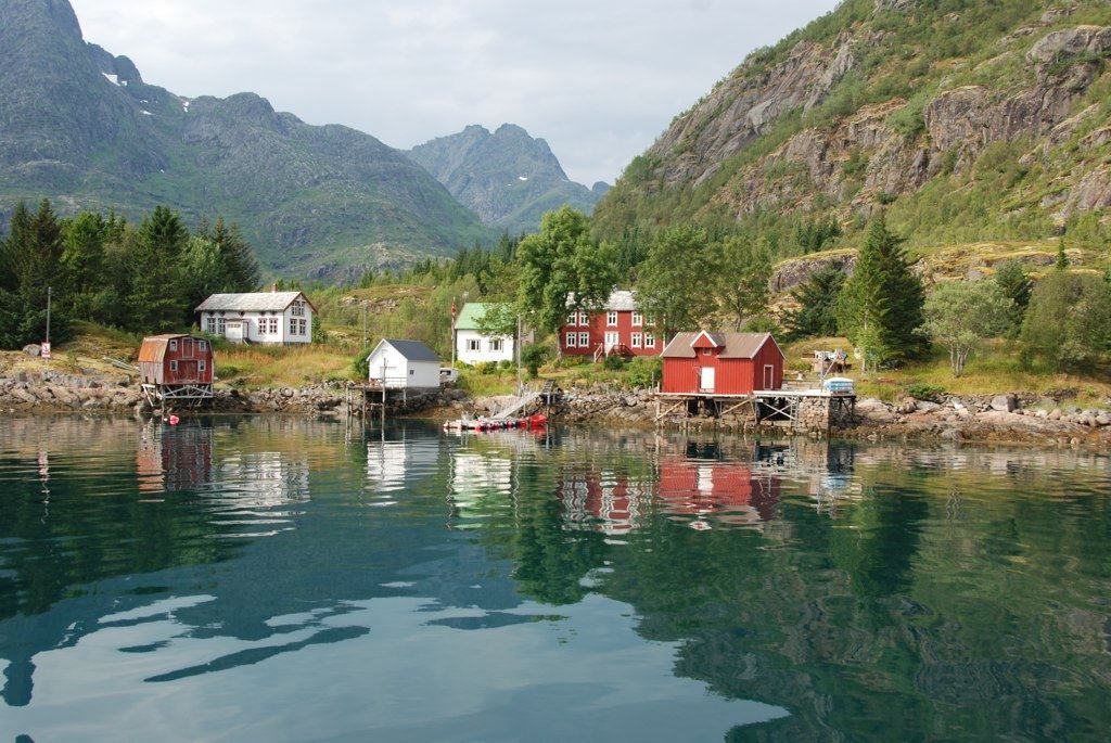 Gamle hus ved havet