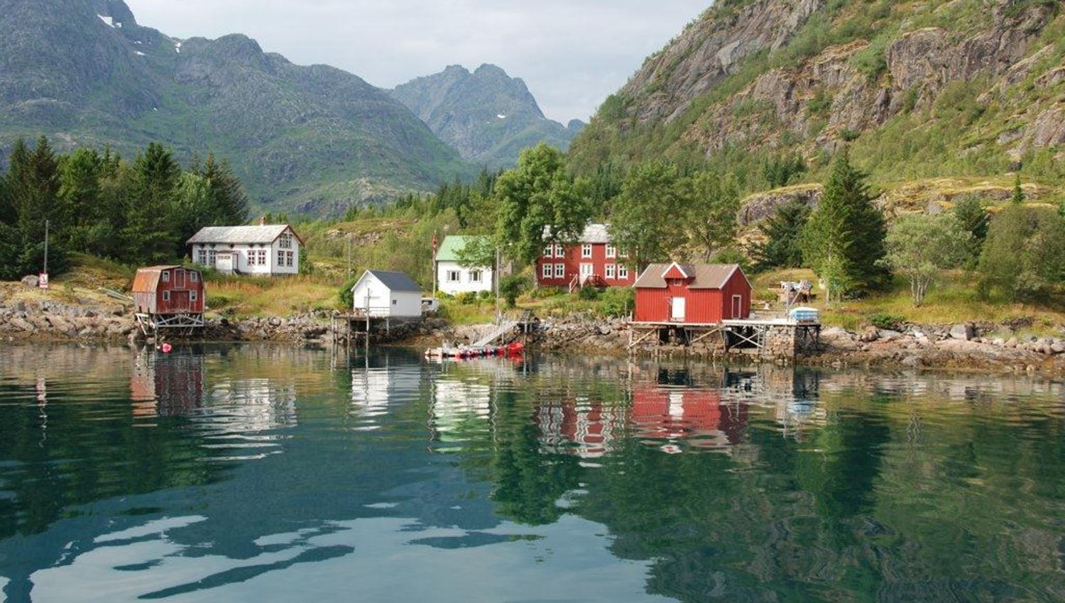 Gamle hus ved havet