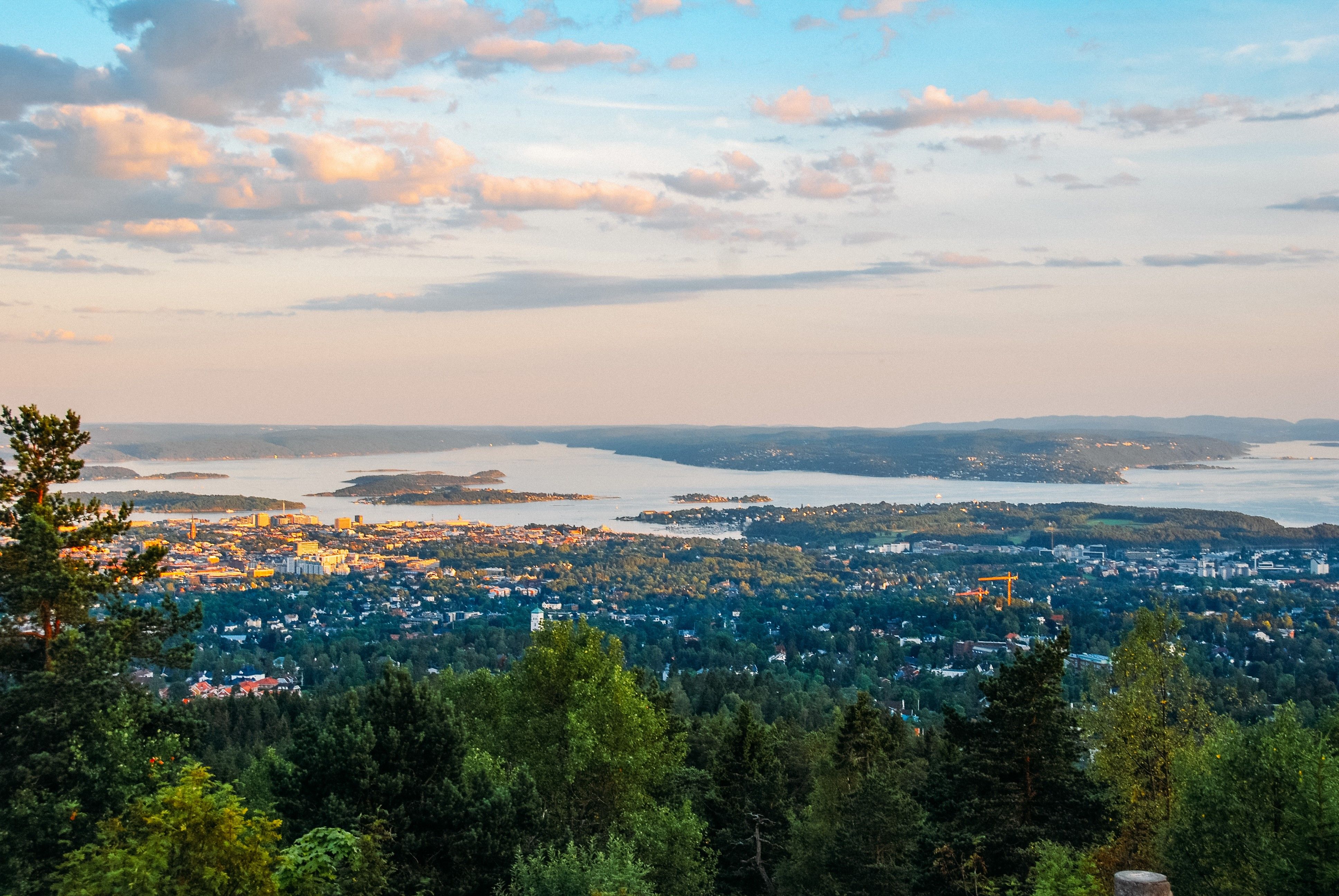 fjord and city views