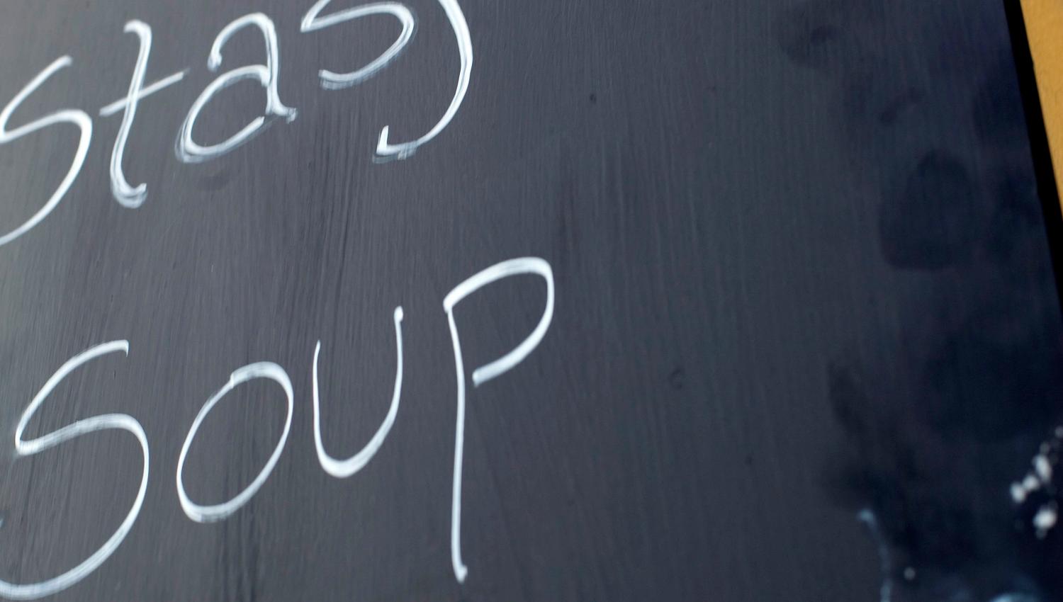 Menu sign at Stasjonen Cafe & Restaurant