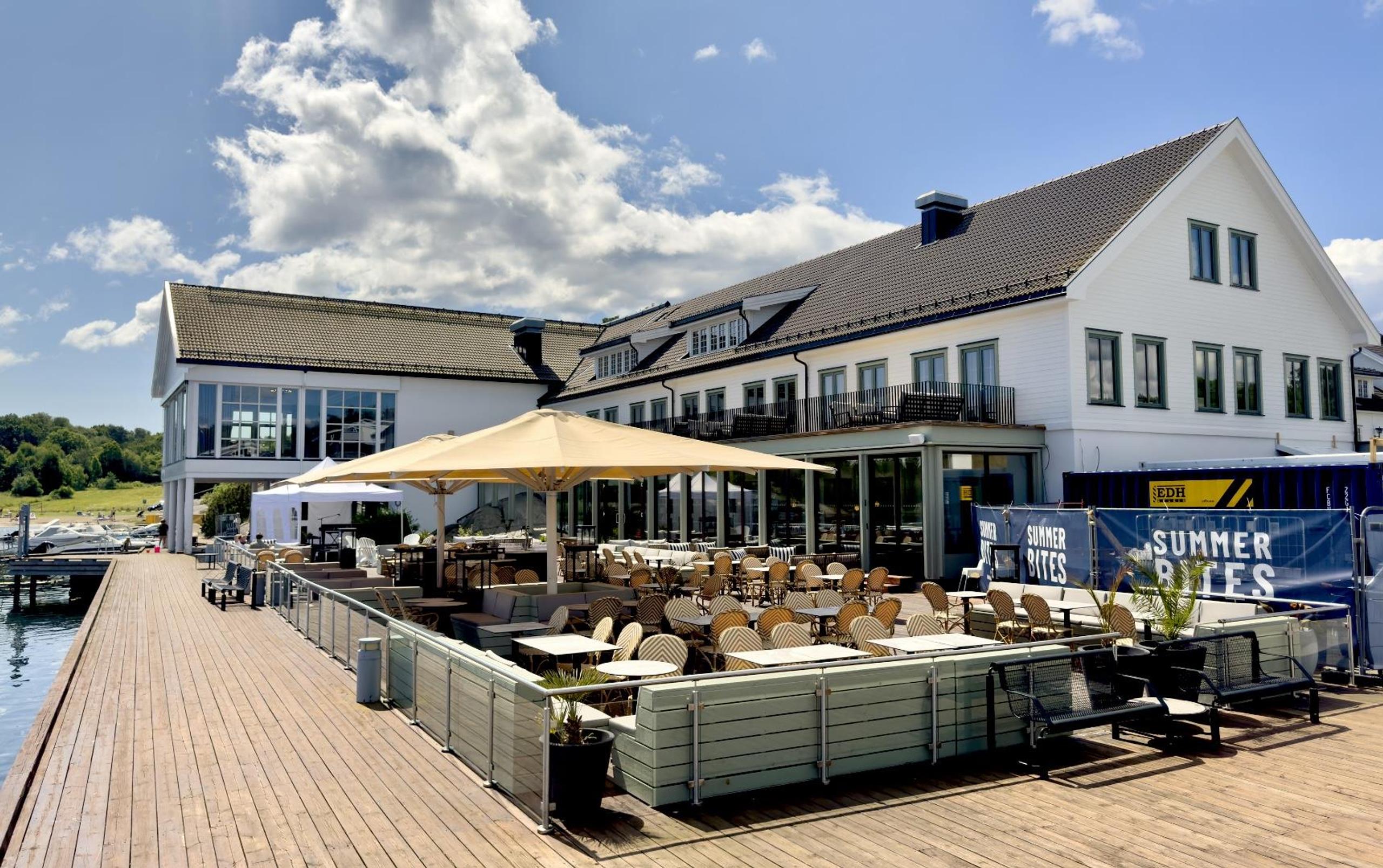 Outdoor seating at the pier