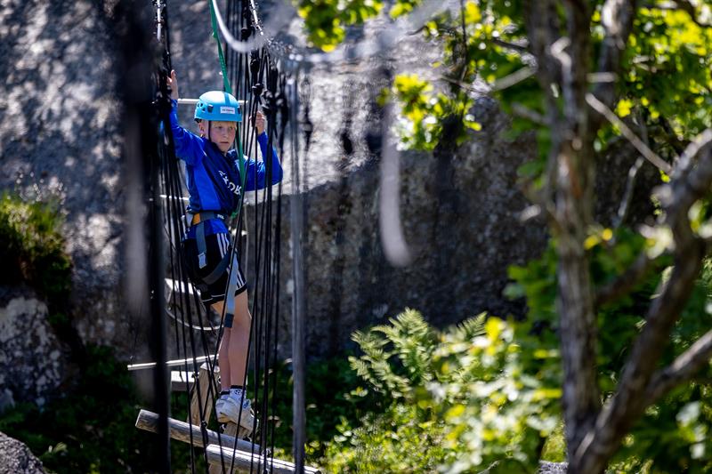 Child in the climbing route