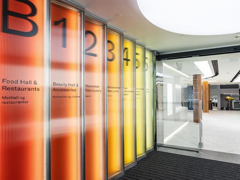 infoboards at Steen & Strøm shopping mall, Oslo