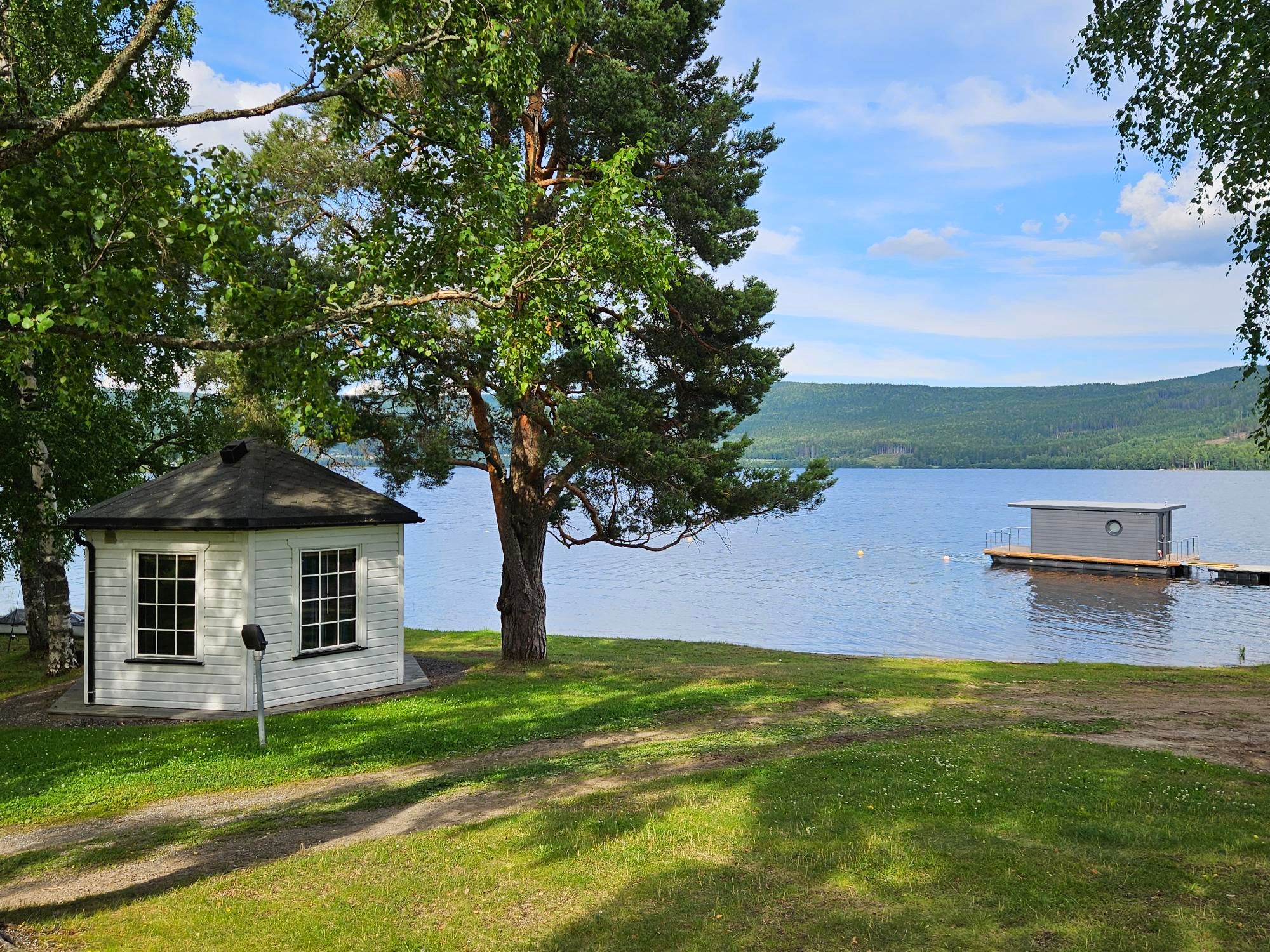 floating sauna on a lake
