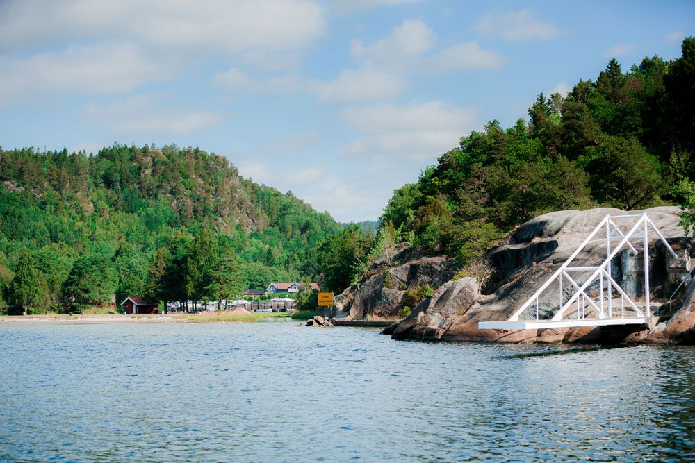 Olavsberget Camping i Porsgrunn med stupetårnet