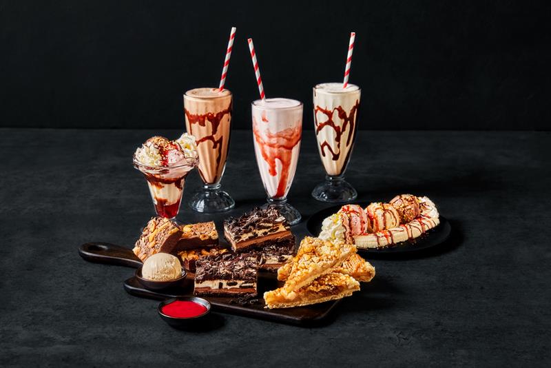 Detaljbilde av dessertmeny.