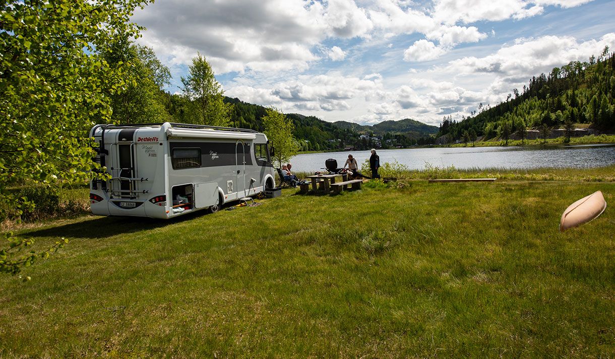 motorhome at Morgedal Camping