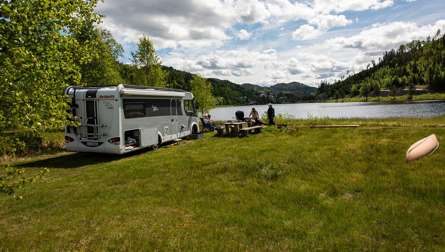 motorhome at Morgedal Camping