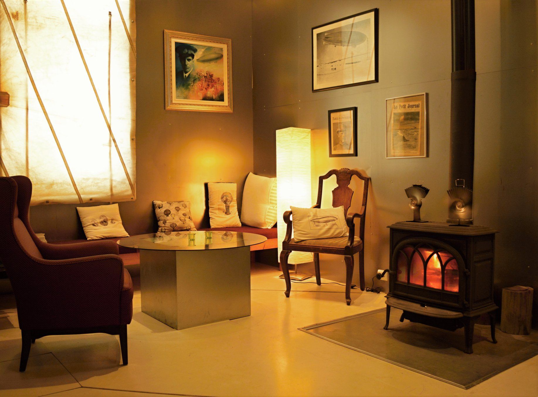 Seating inside of the museum