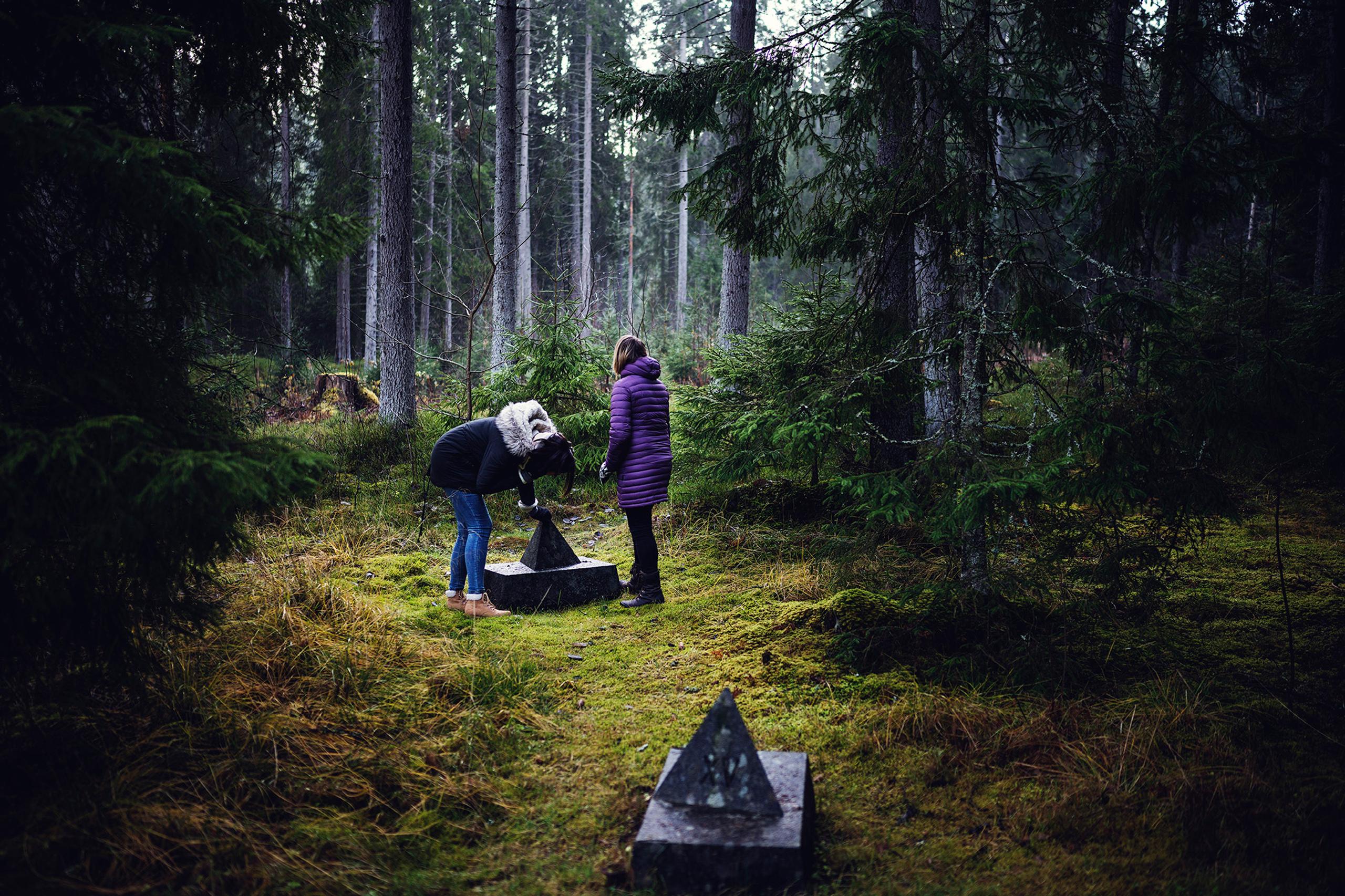 The pyramids in the Falstad woods - memorial stones of the executed during WWII 