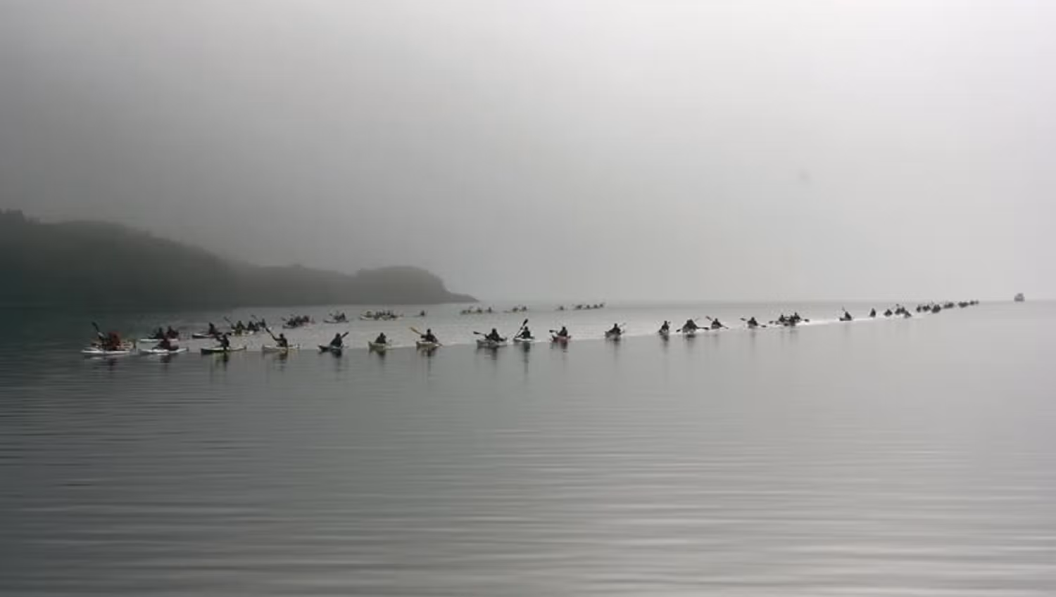 Paddling in the fog