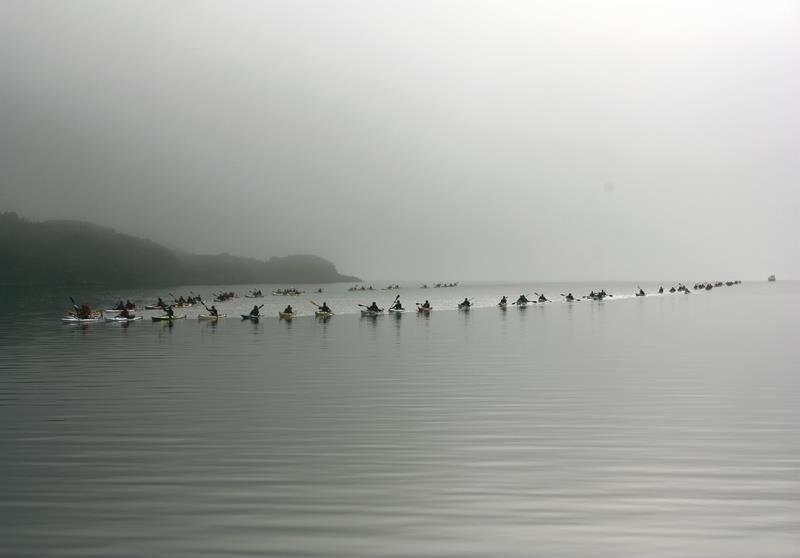 Paddling in the fog