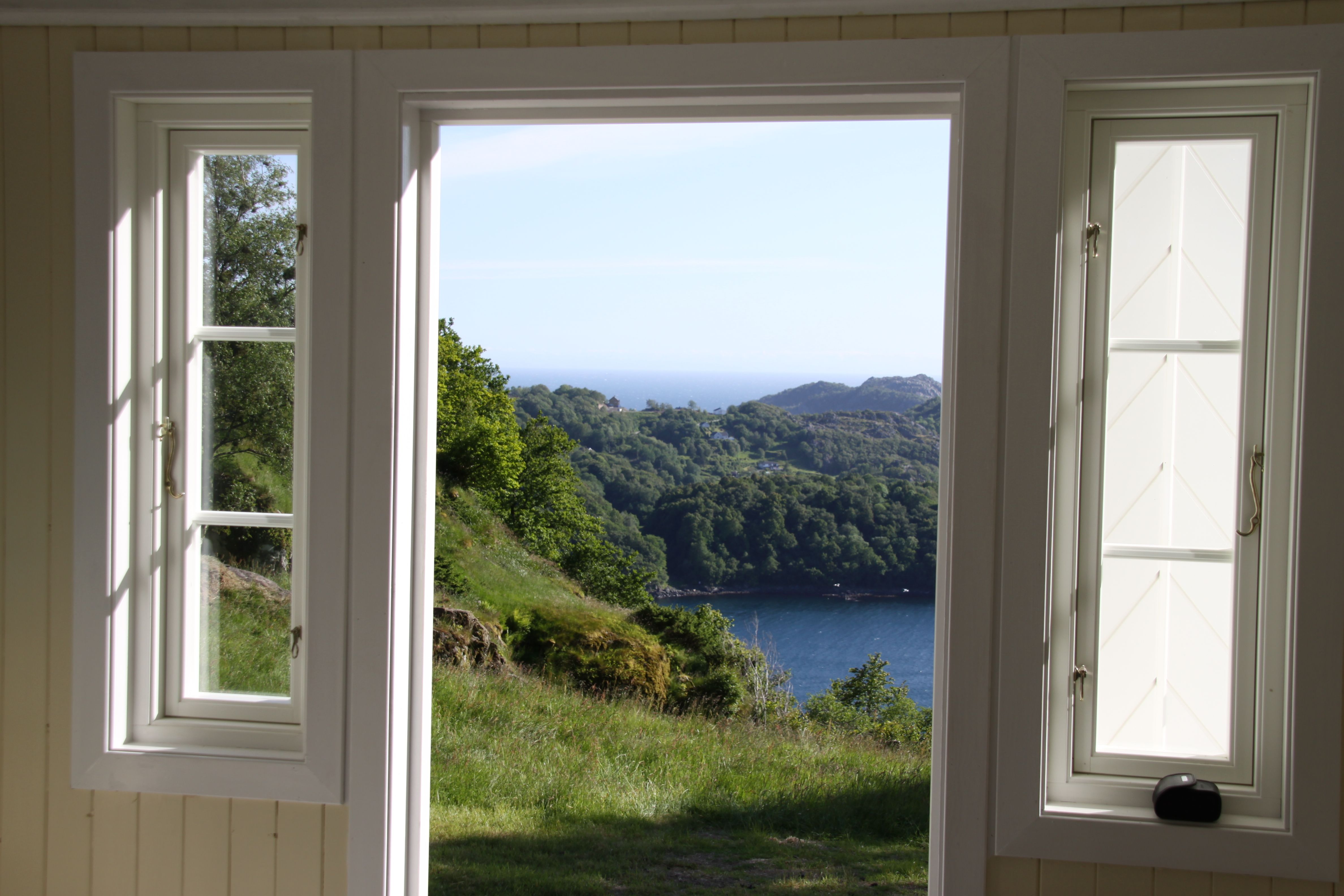 Utsikt fra loft på Gården Li i Flekkefjord