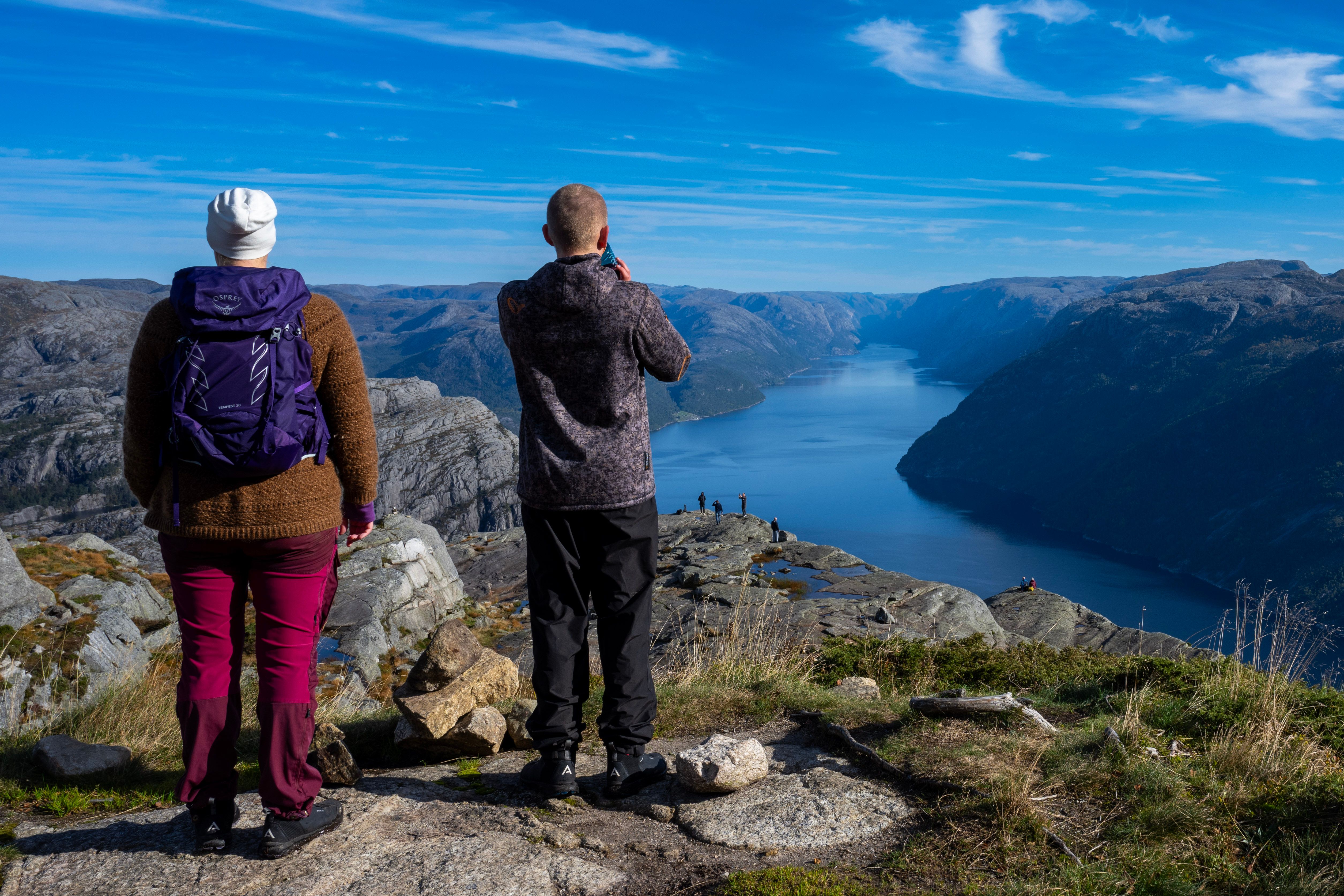 A small detour on the way back gives you a new angle of Preikestolen and the fjord
