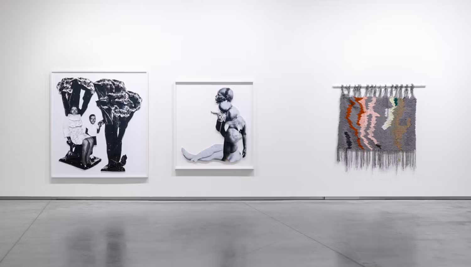 Atworks on white wall