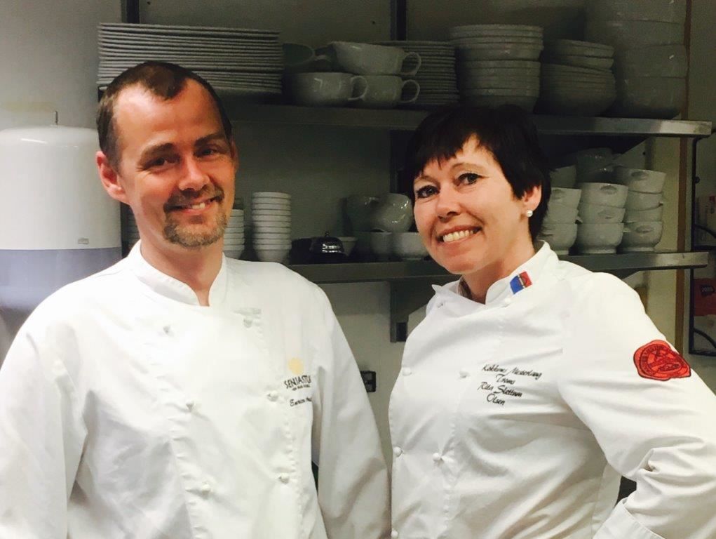 Two happy chefs