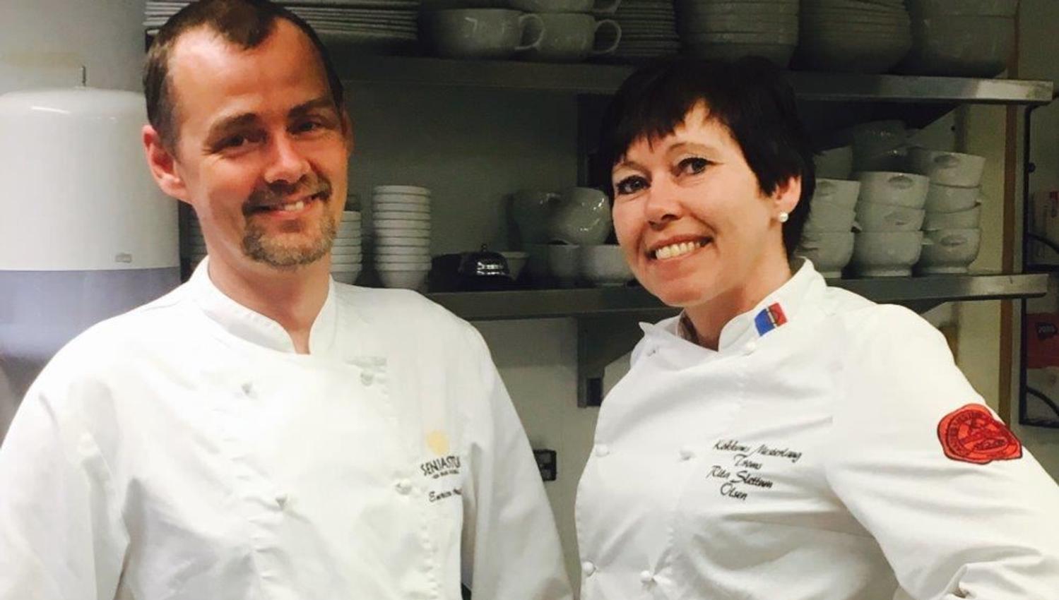 Two happy chefs