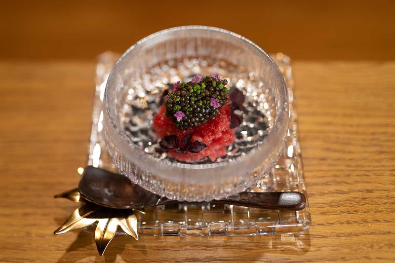 Detail of tuna tartare