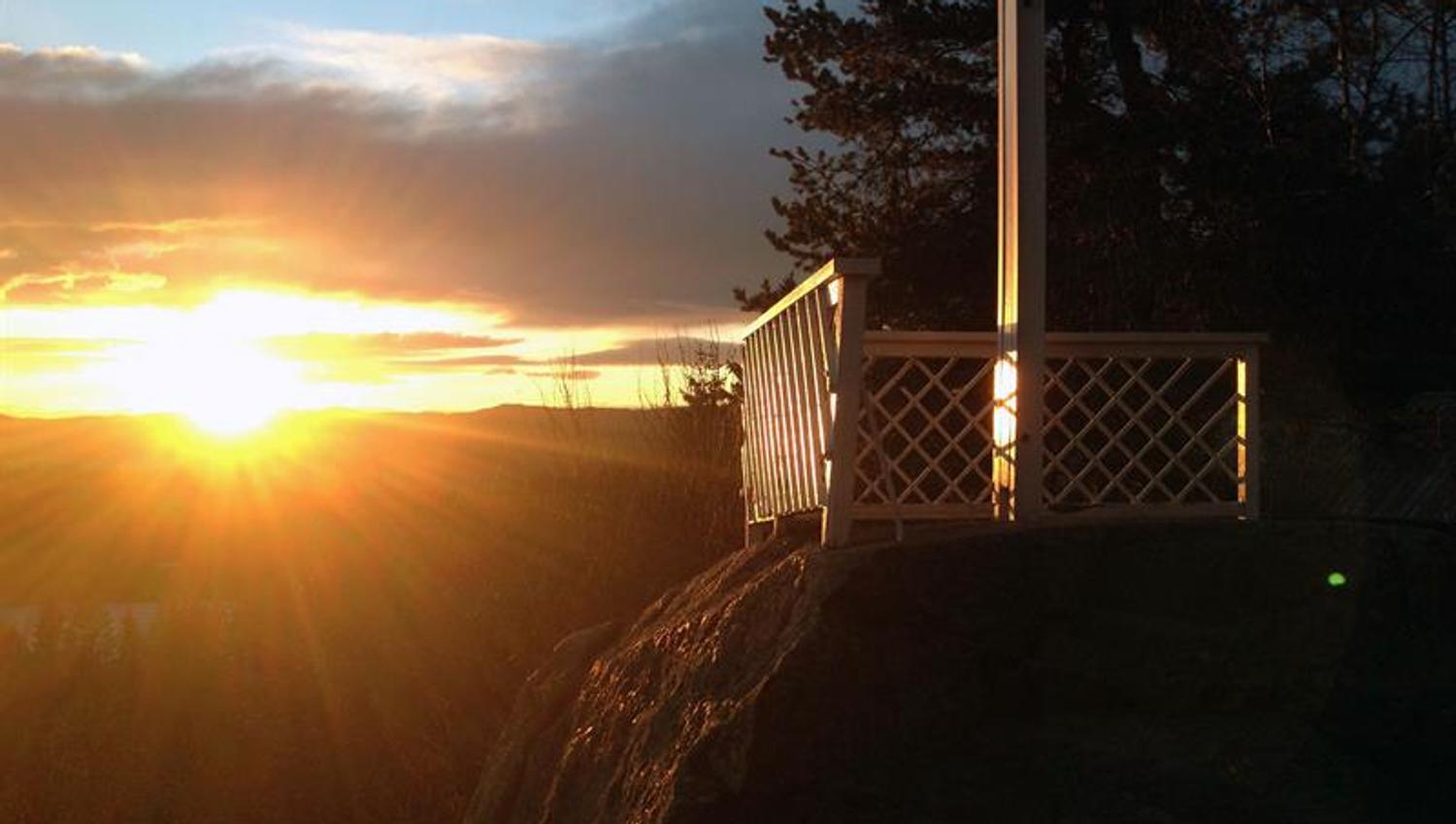 Solnedgang.