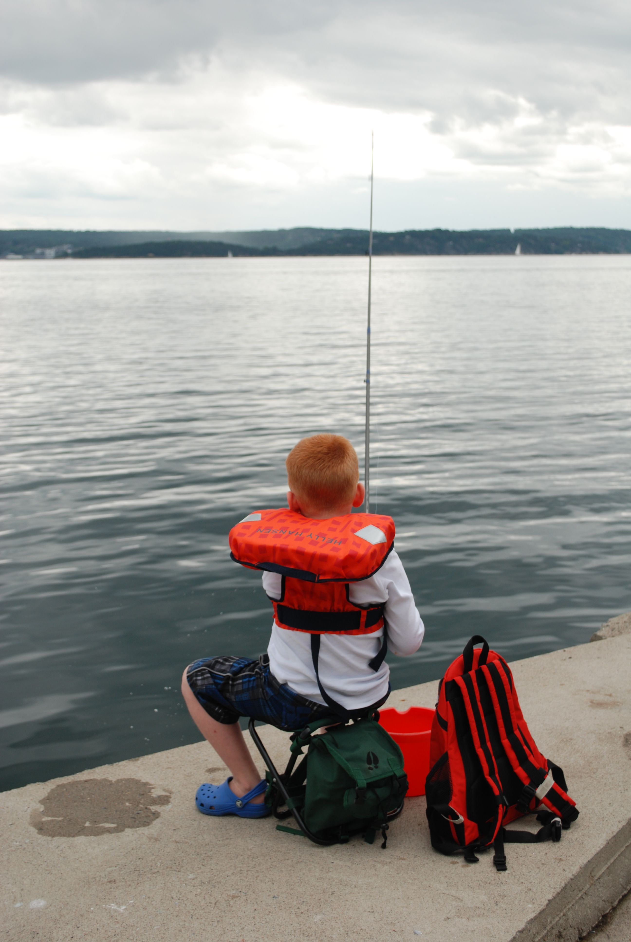 Boy fishing
