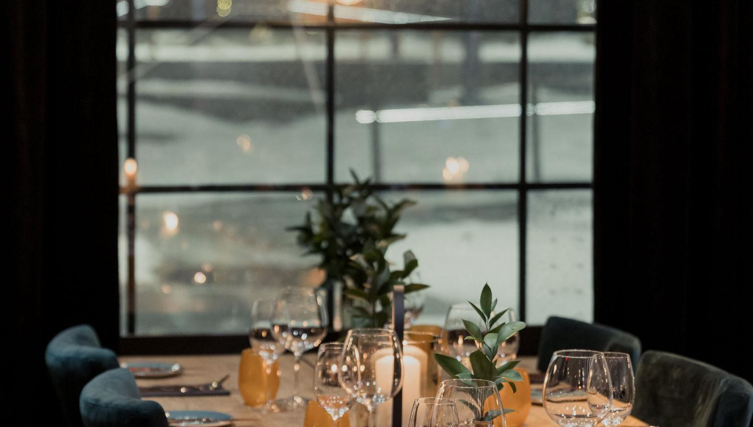 Oppdeket bord på Maskinverkstedet restaurant