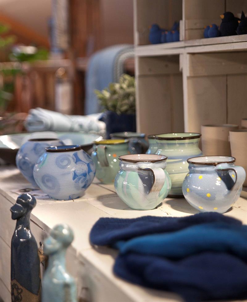 Giftshop at Hillestad Gallery with ceramic products