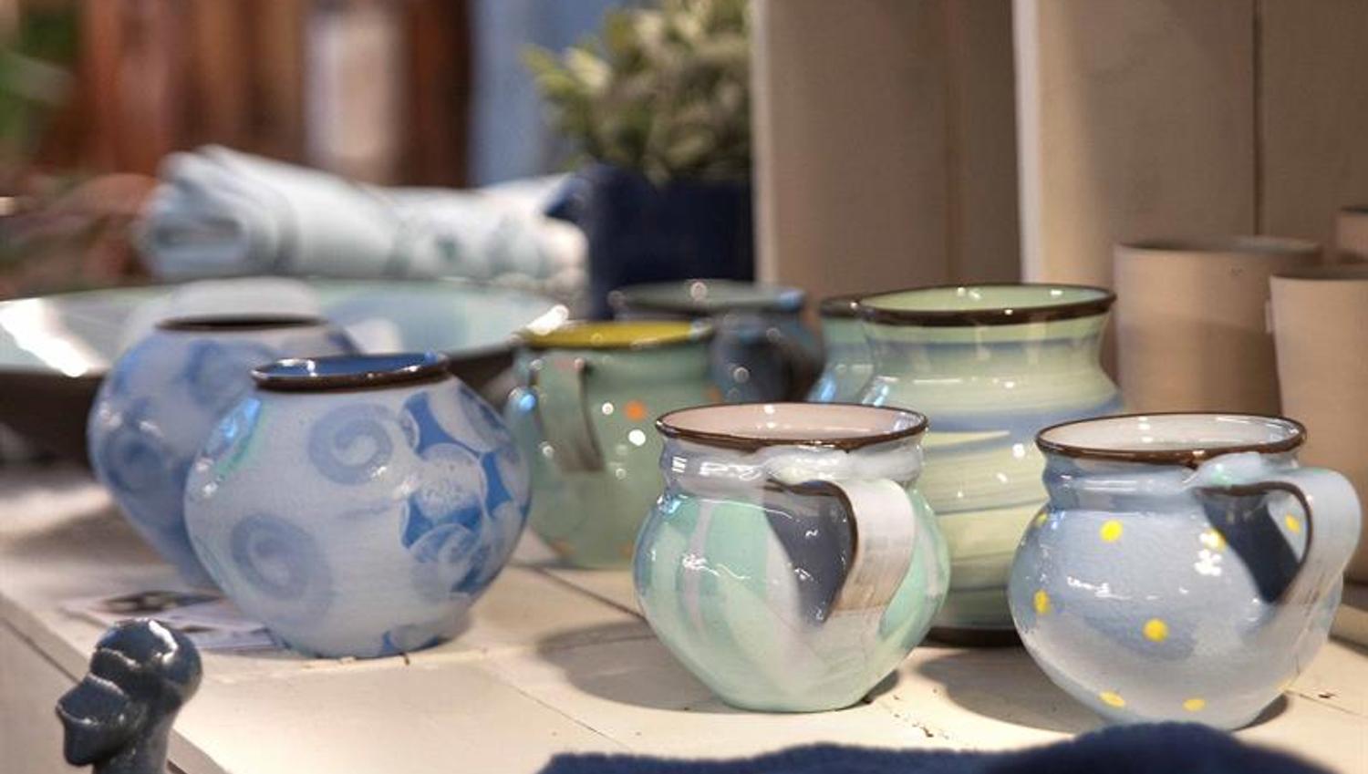 Giftshop at Hillestad Gallery with ceramic products