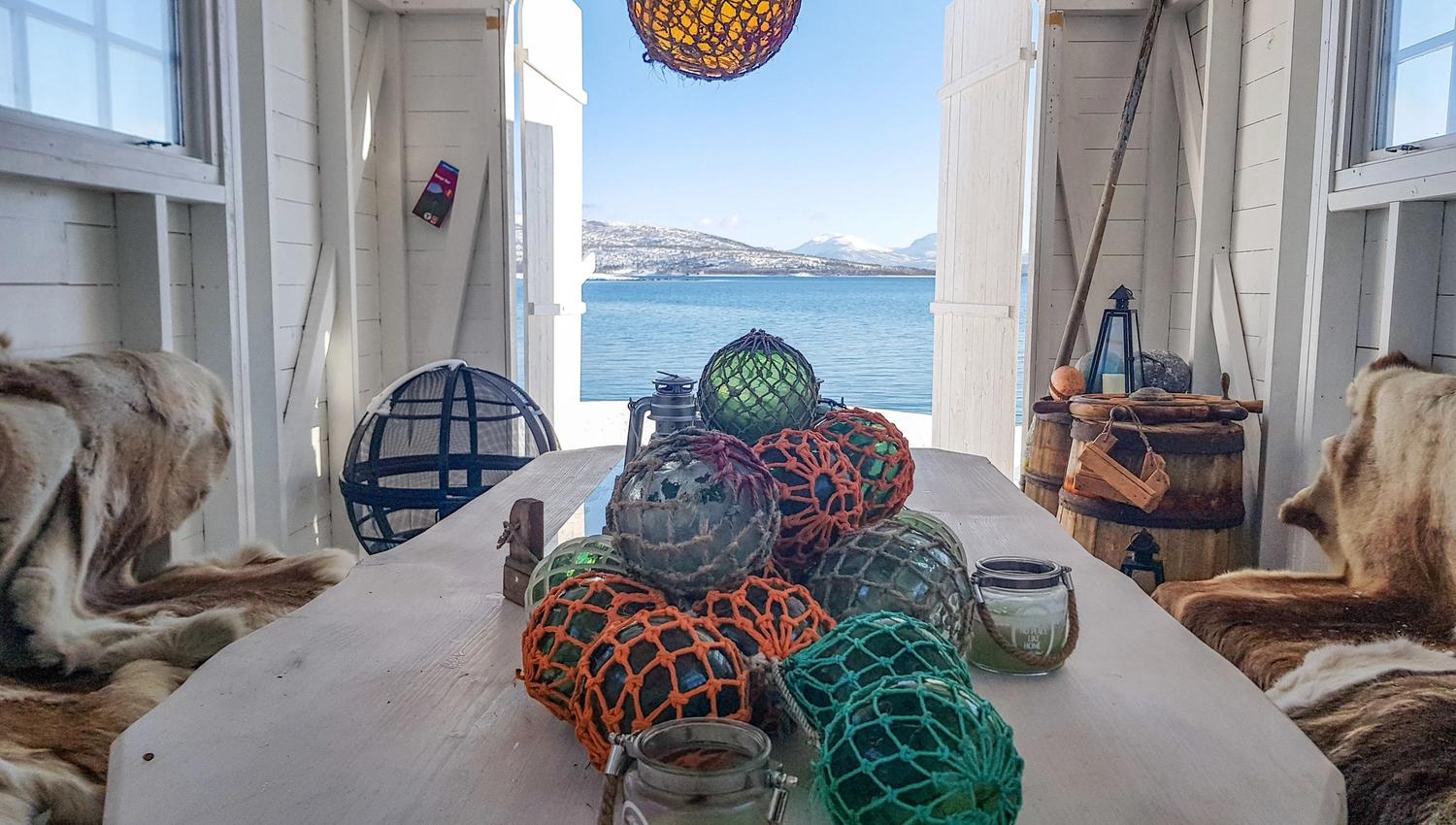 cosily furnished boathouse