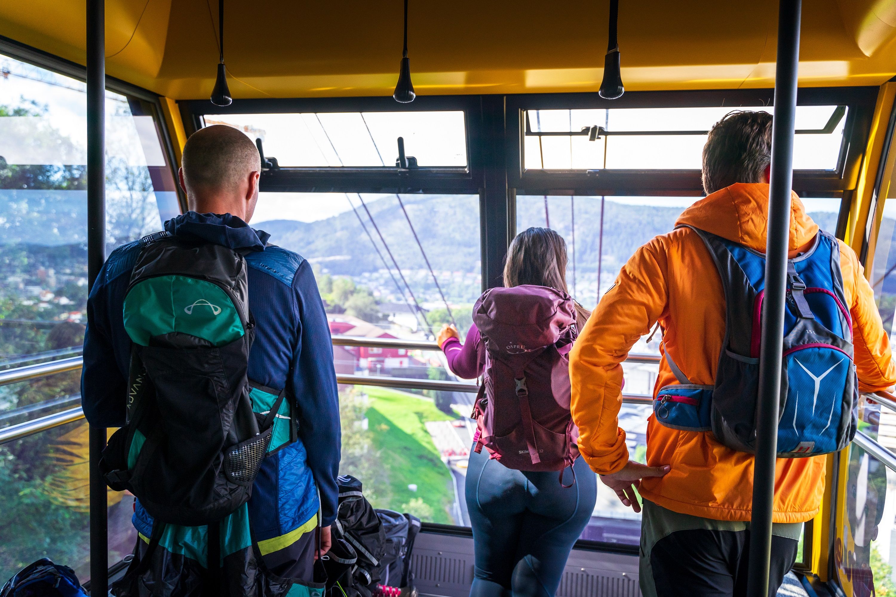 On board Ulriken Cable car