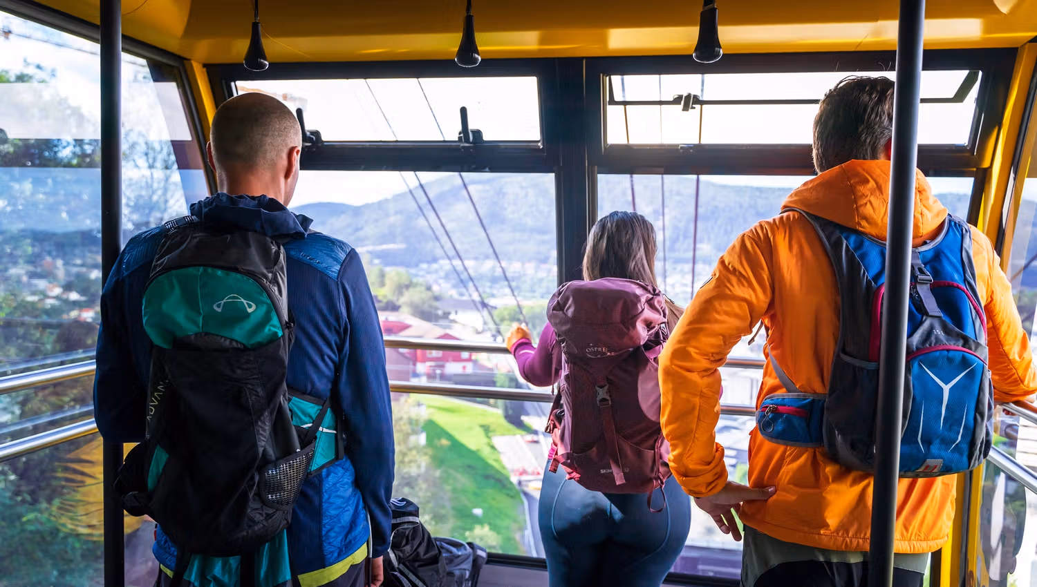 On board Ulriken Cable car