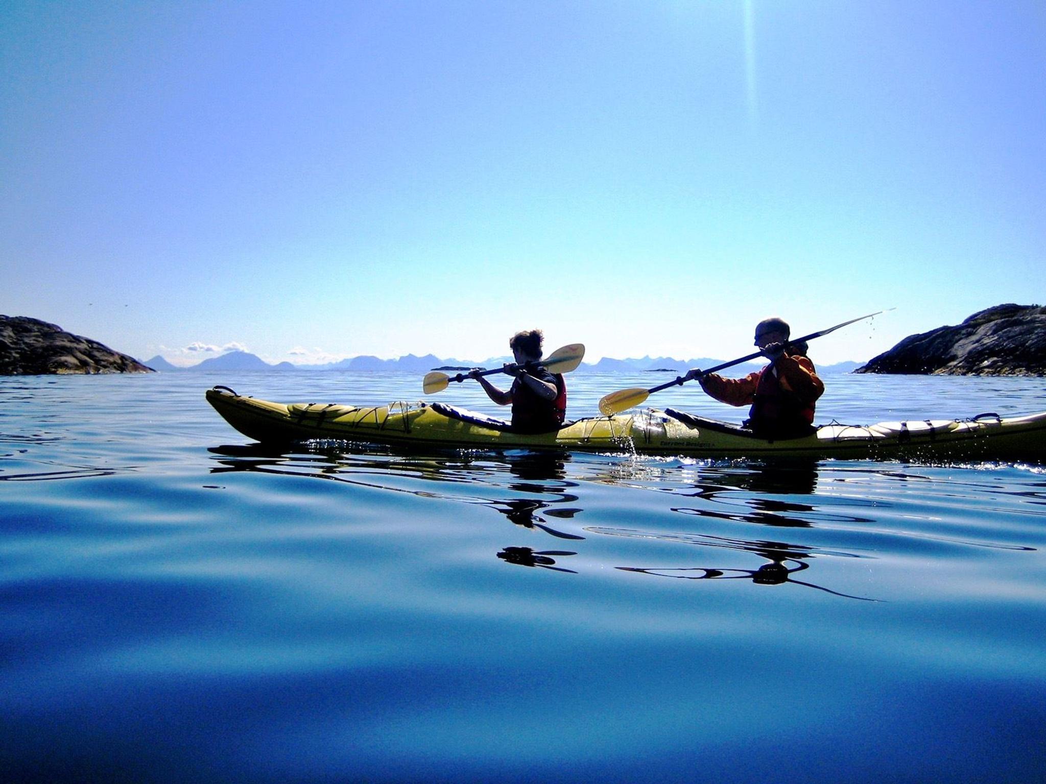 Evening kayaking from Svolvær harbour