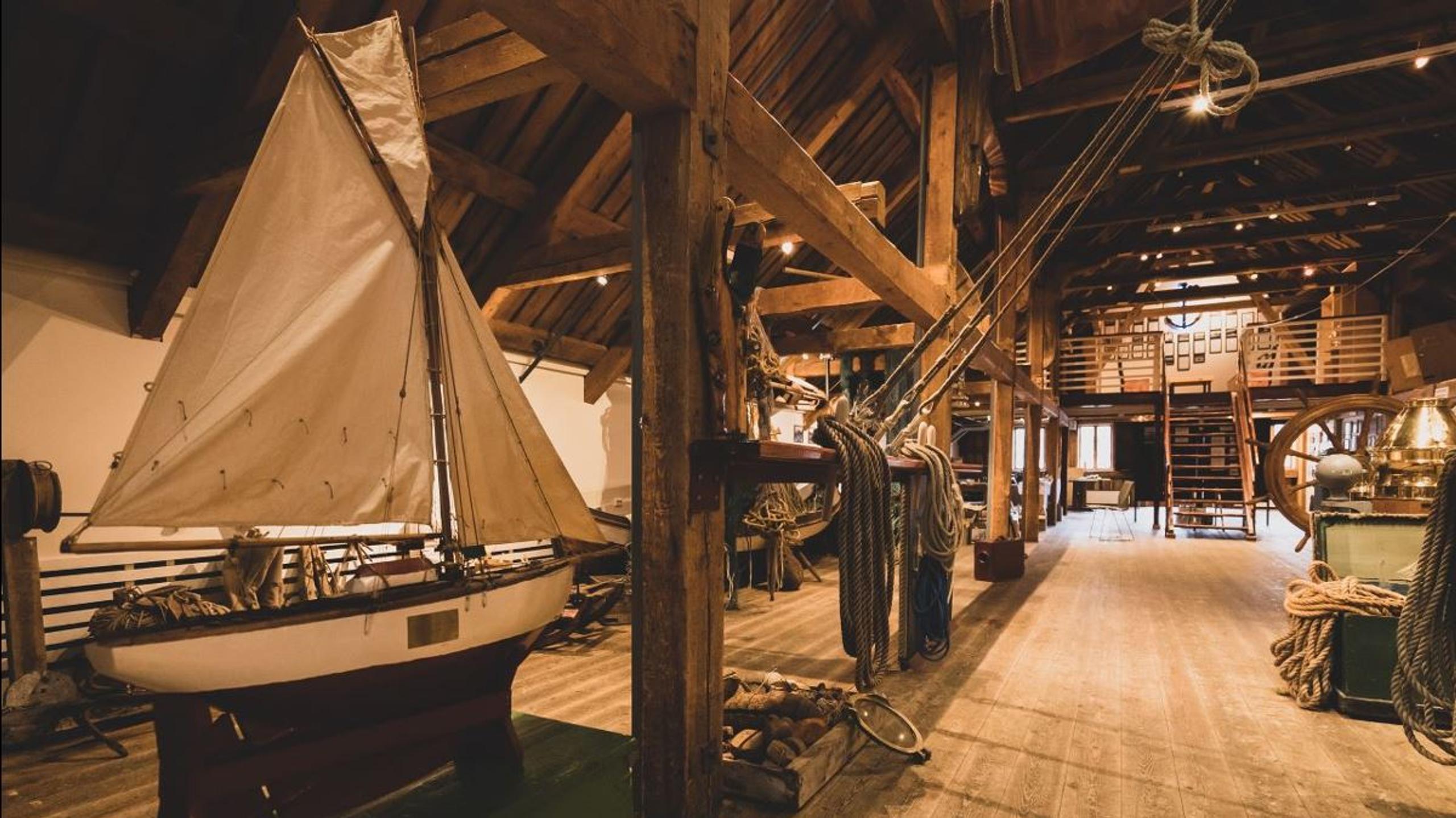 Sailboat model in the exhibition