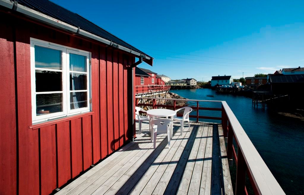 Ute ved en av rorbuene