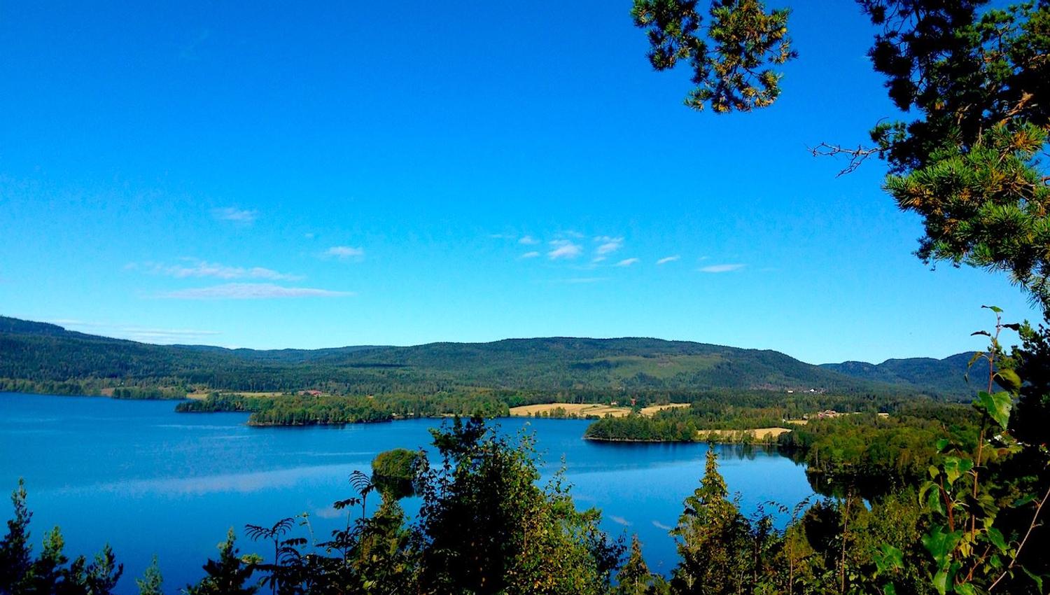 view over maridalsvannet lake
