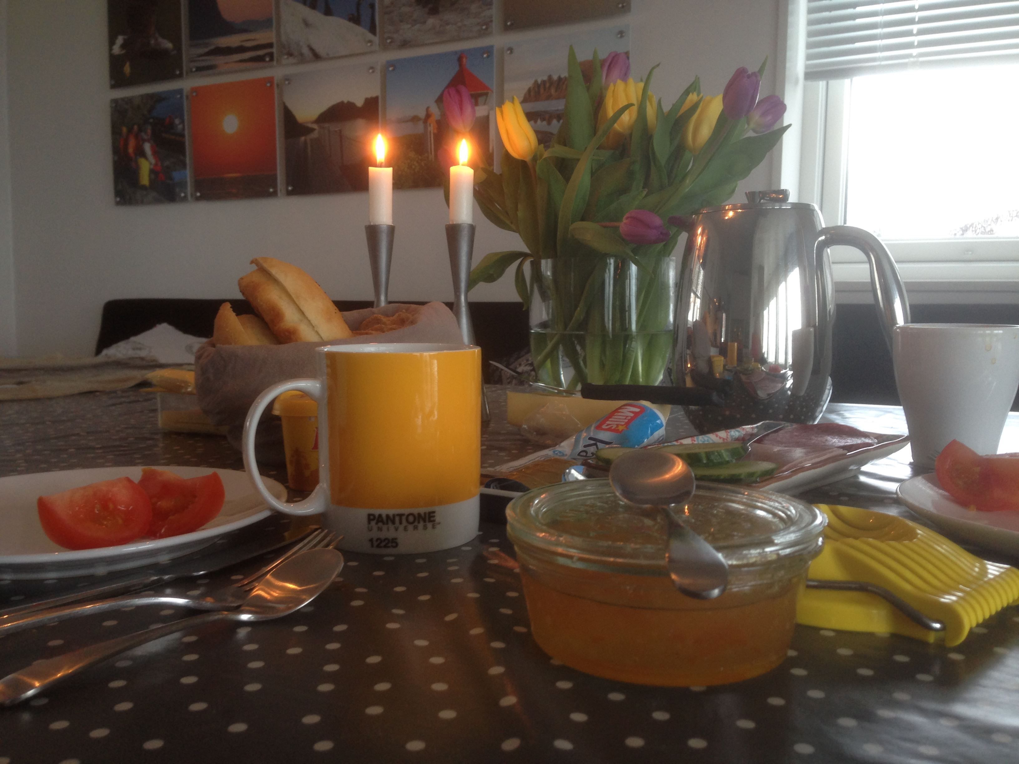 A cozy set table