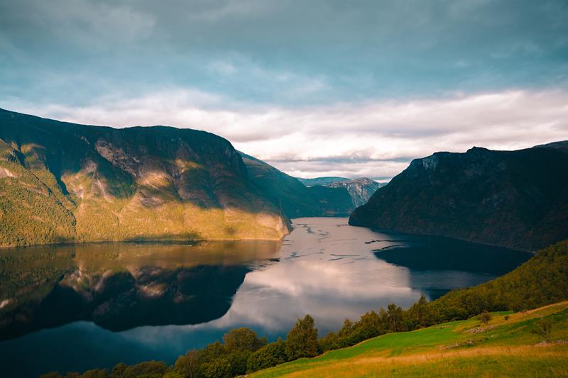 A view of the calm fjord