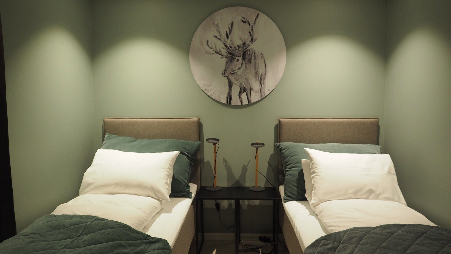 Two single beds in a room