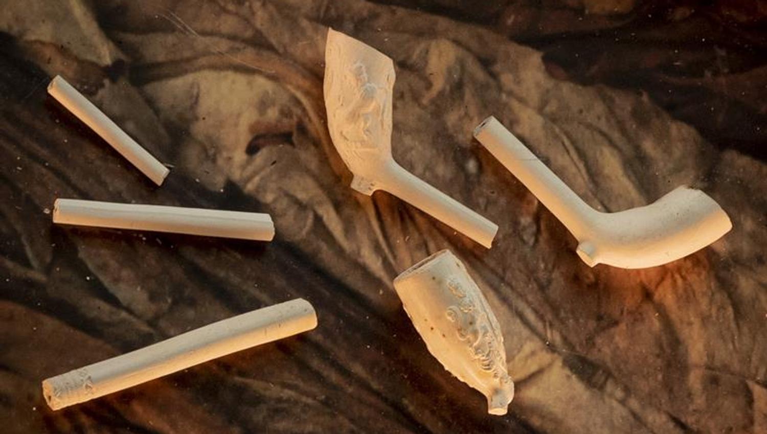 Meerschaum pipes on display at the museum