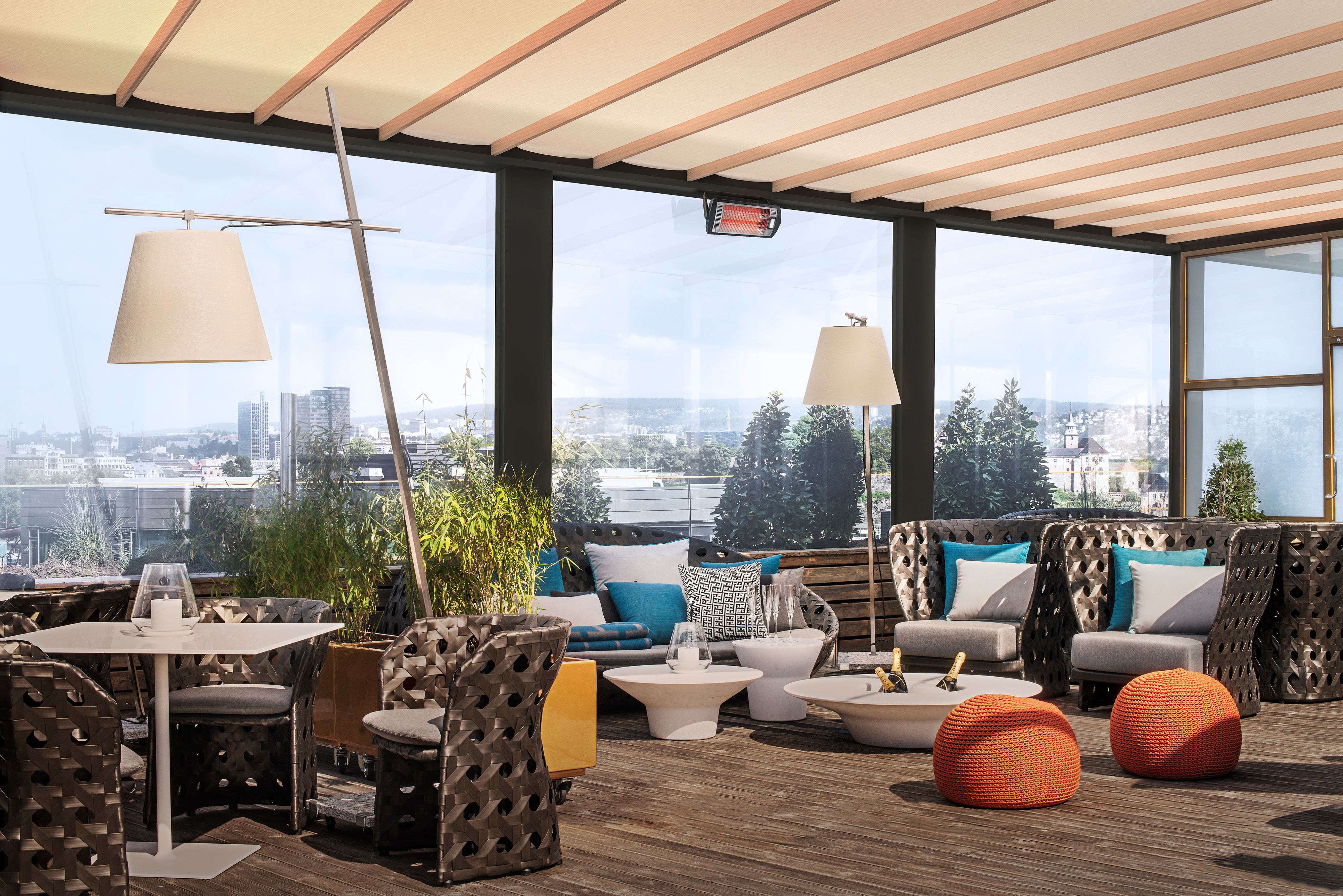 lounge area on the rooftop