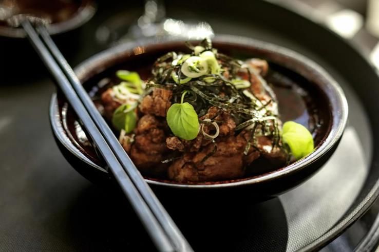 Detail of dinner dish.