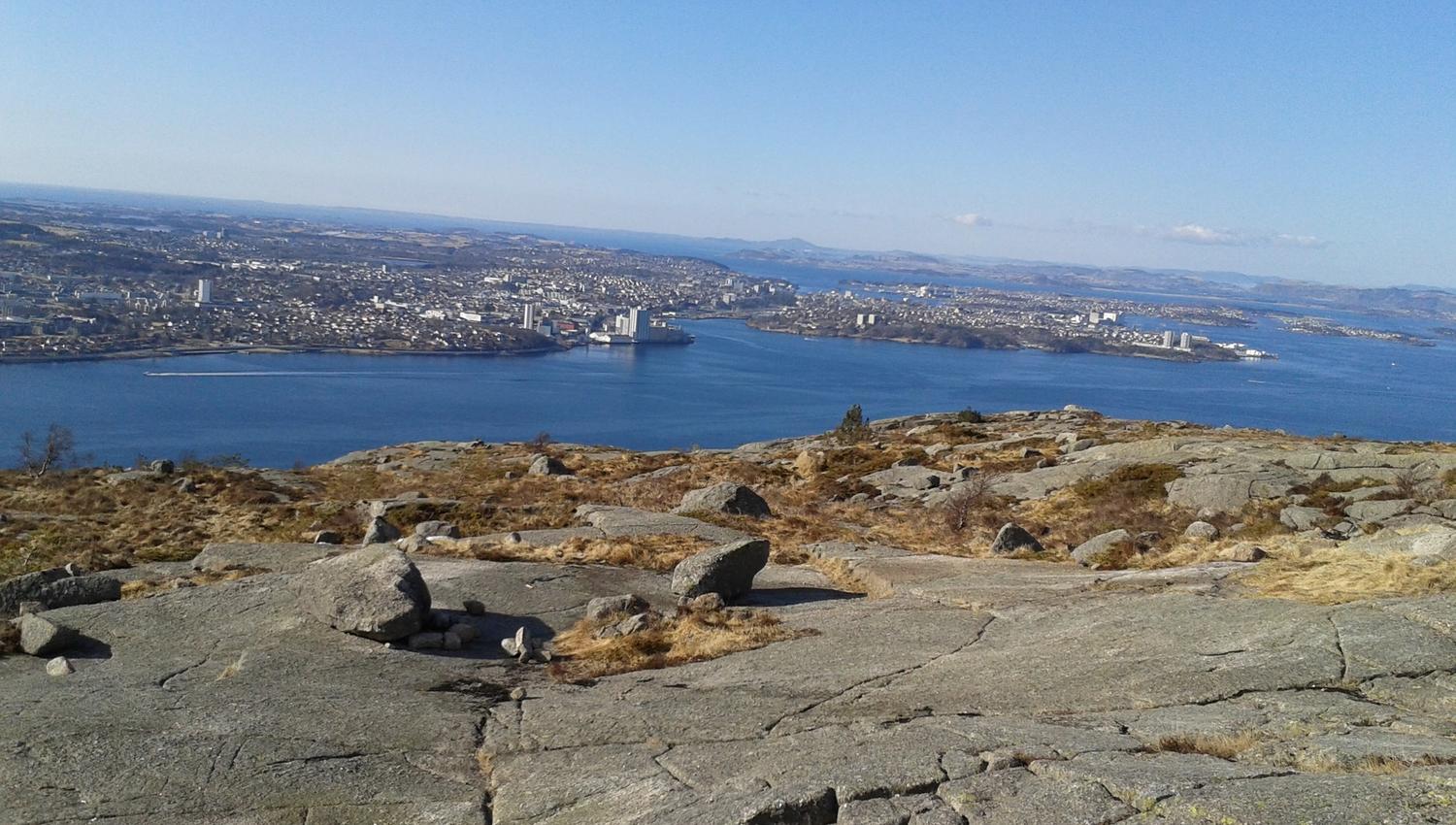 The view from Lifjell in Sandnes towards eastern part of Stavanger