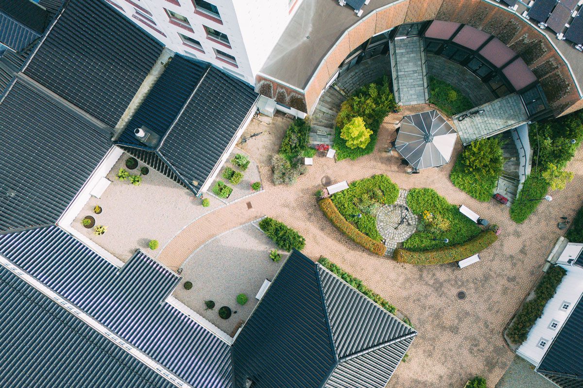 the back garden at Hotel Vic