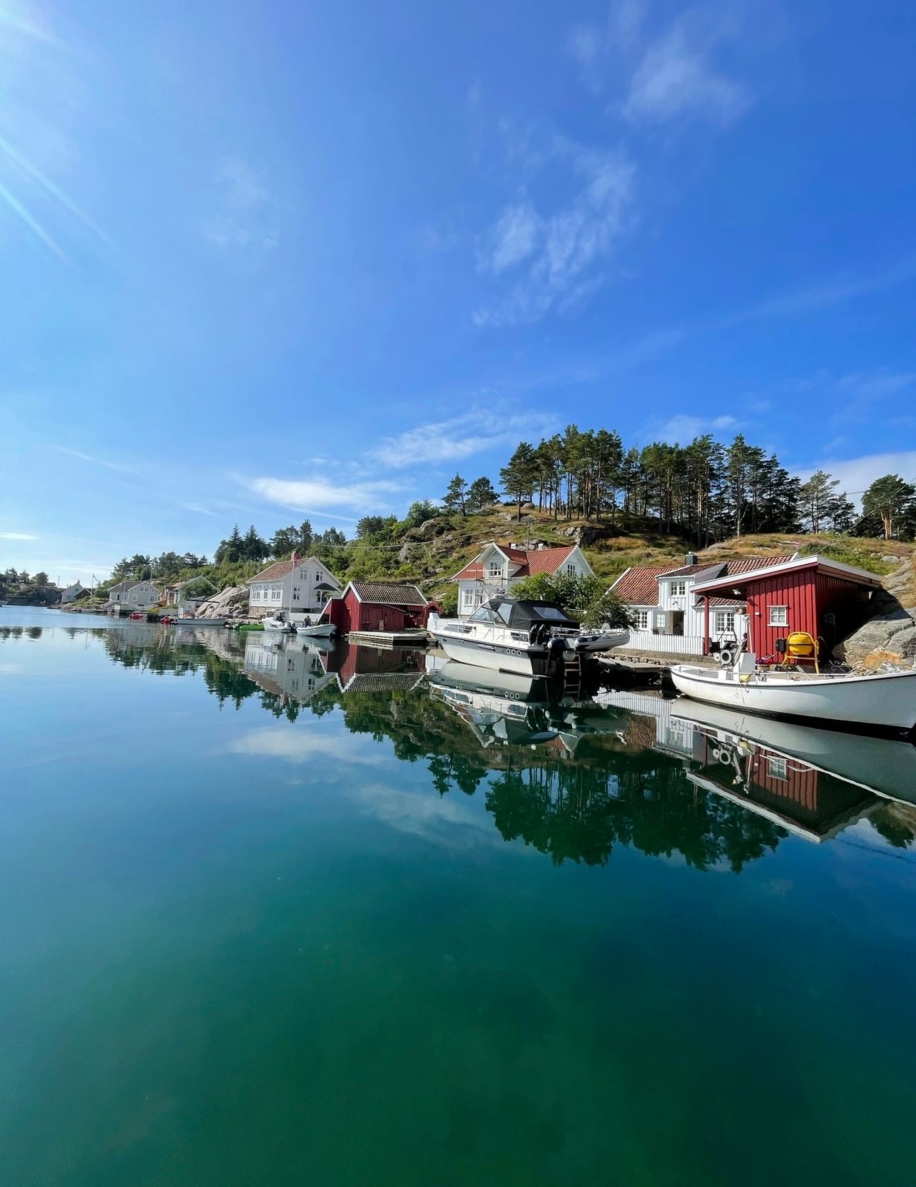 View of the houses near the water