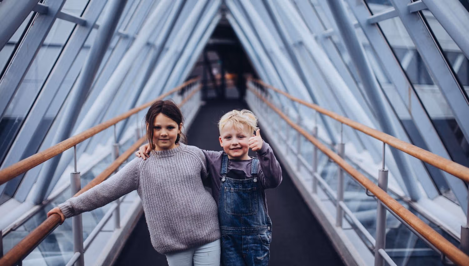 two kids on brigde