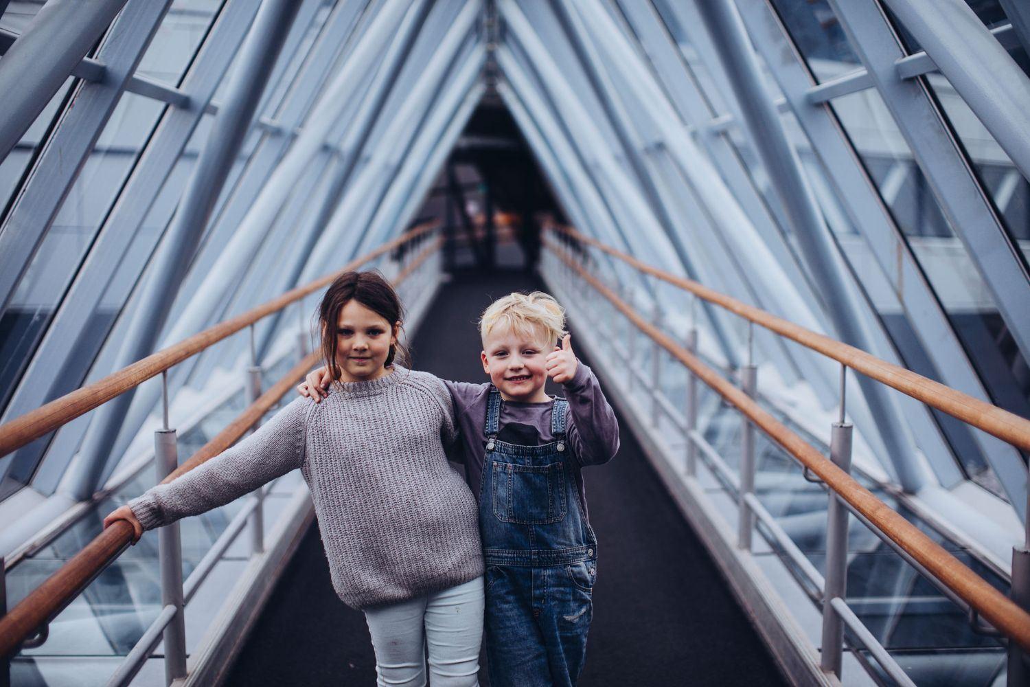 two kids on brigde