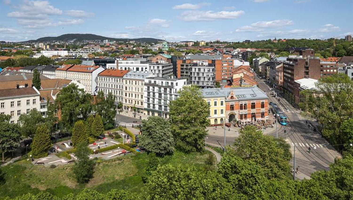 Utsikt mot Grünerløkka fra hotellet