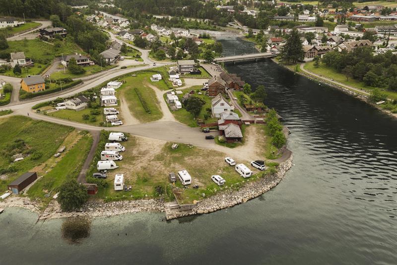 A top down drone photo of the campground.