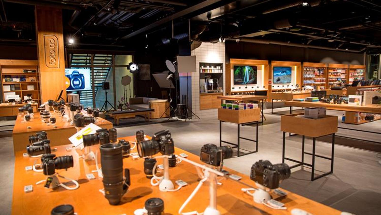 A wide range of displayed cameras.