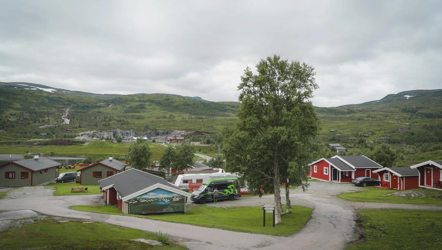 An overview of parts of the campground and the cabins.